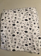 Carters Fitted Crib Sheet Black White Bunnicorn Unicorn Bunnies Stars Cotton