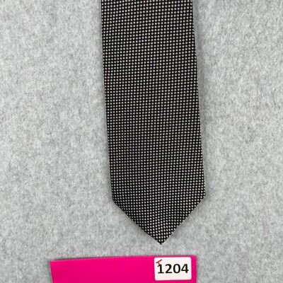 Brooks Brothers Makers Necktie Black Mini DIamond Silk Made In USA