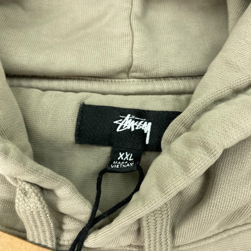 Stussy Stock Logo Hoodie Mens XXL Sand Sweatshirt Embroidered NWT - Picture 3 of 8