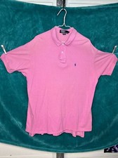 VTG Polo Ralph Lauren Shirt Mens XL X-Large Pink Preppy Mesh USA Made Casual Dad