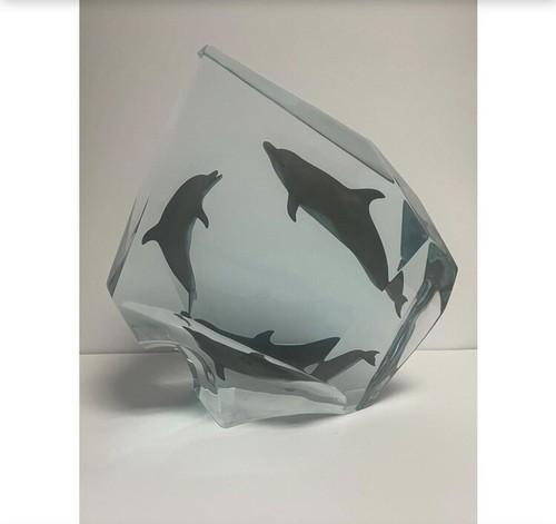 Robert Wyland “circle of life” acrylic glass sculpture 2002 with coa - Picture 5 of 7