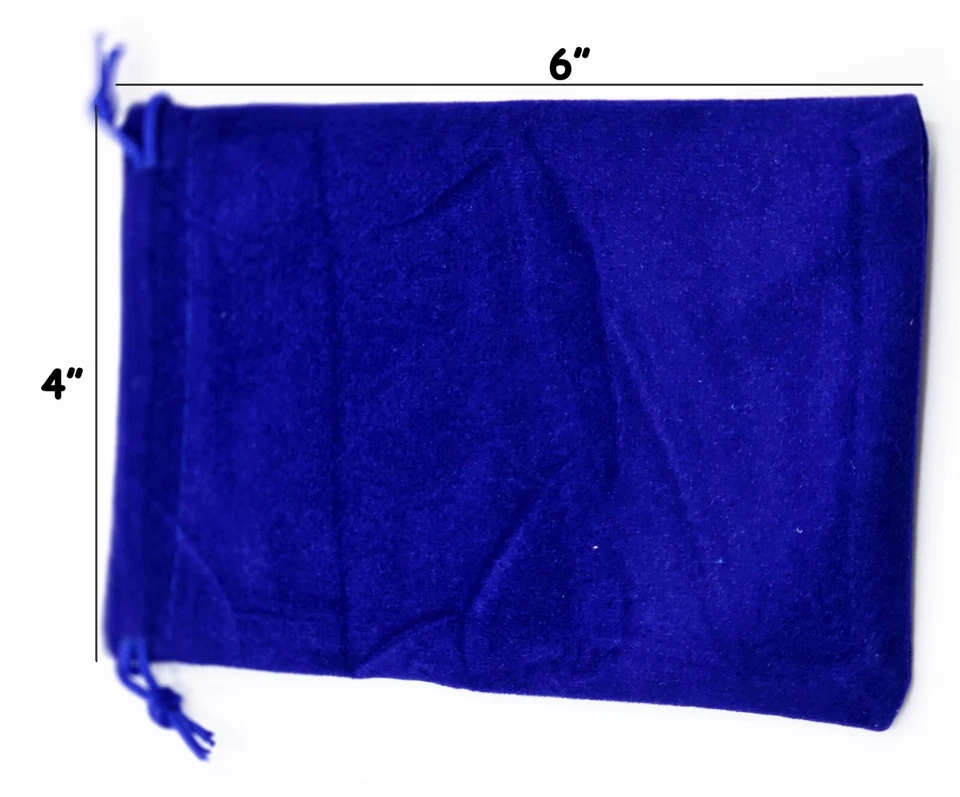 Bolsas de regalo de terciopelo de 50 piezas de 4x6 pulgadas con cordón bolsas de joyería bolsa de color azul Foto 2 de 4