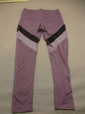 BCBG MAXAZRIA Size L Womens Purple Stretch Pull On Athletic Cropped Leggings 120