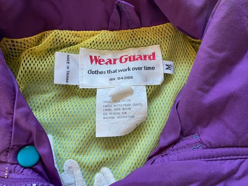 WearGuard Men's M Zip Work Jacket Miracle Car Wash Ohio Teal Purple 90’s - Picture 4 of 12