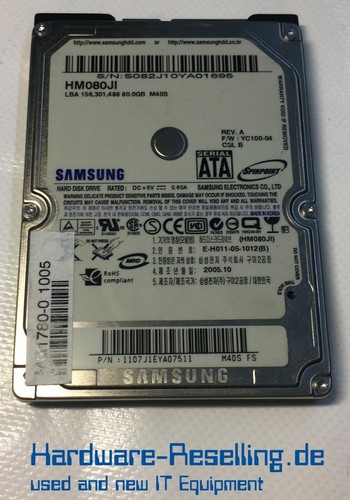 Samsung 80GB 2,5" 5.4k SATA HM080JI 1107J1EYA07511