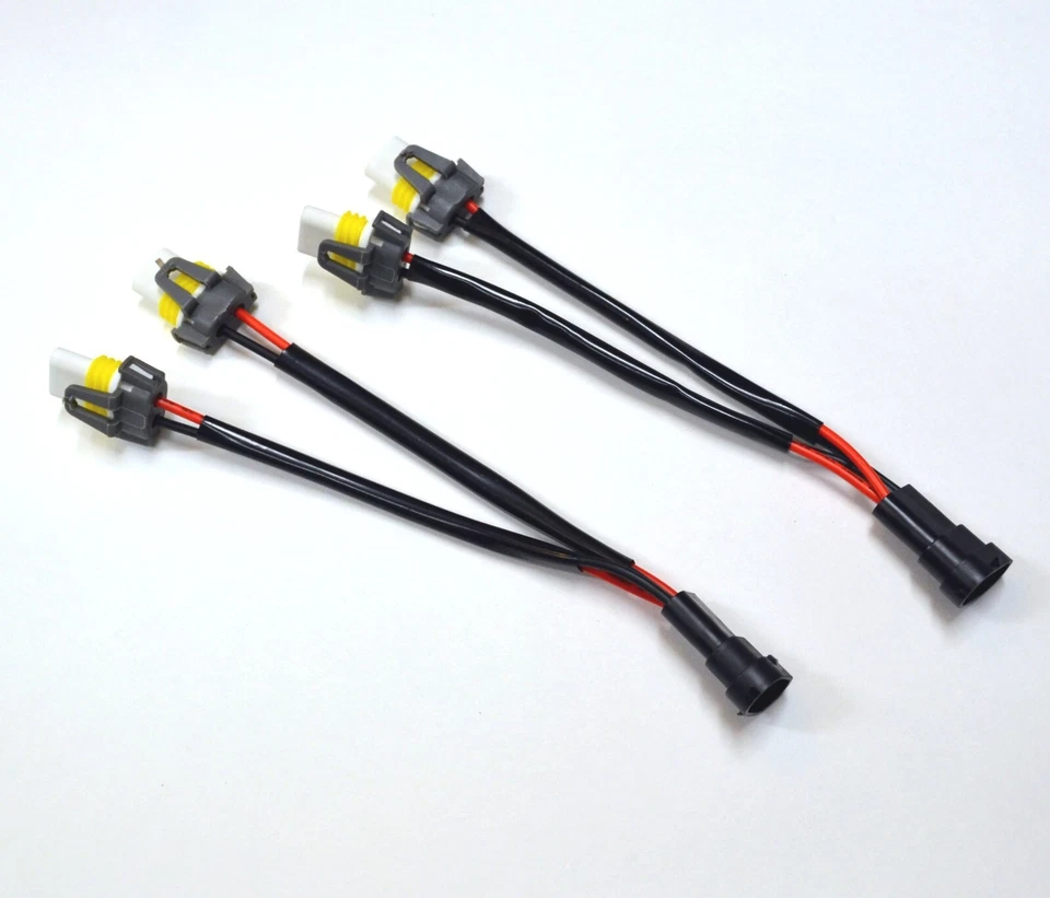 Conversion Wire H9 to 9005 9006 Two Harness Headlight High Beam Bulb Socket Plug - Image 3 of 4