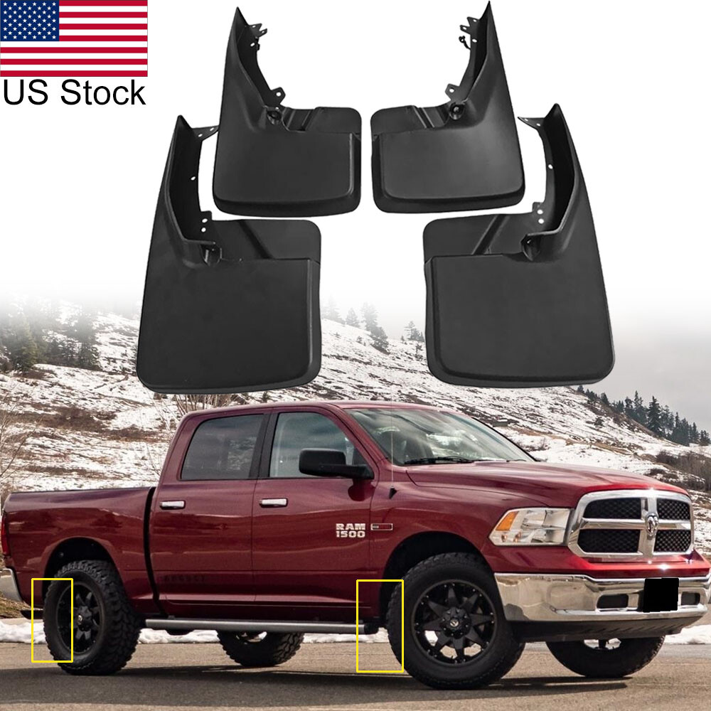 2009-2017 Ram 1500 2500 3500 Mud Flaps Splash Guards No Fender Flares-image