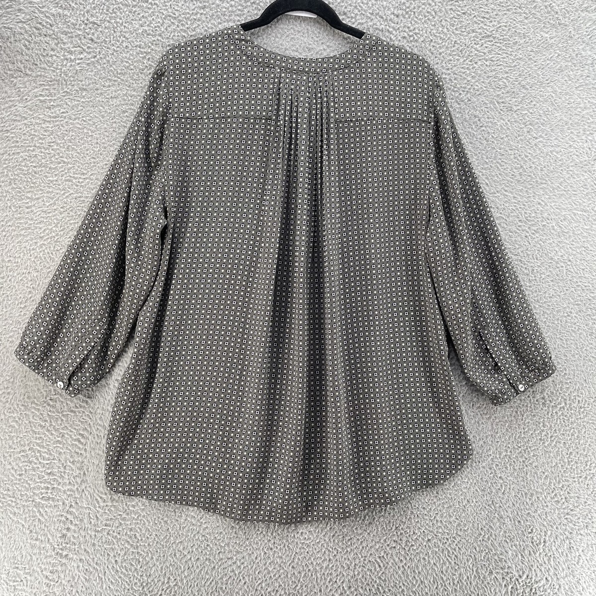 NYD Blouse Top Women Extra Large Grey Light Chiffon Popover