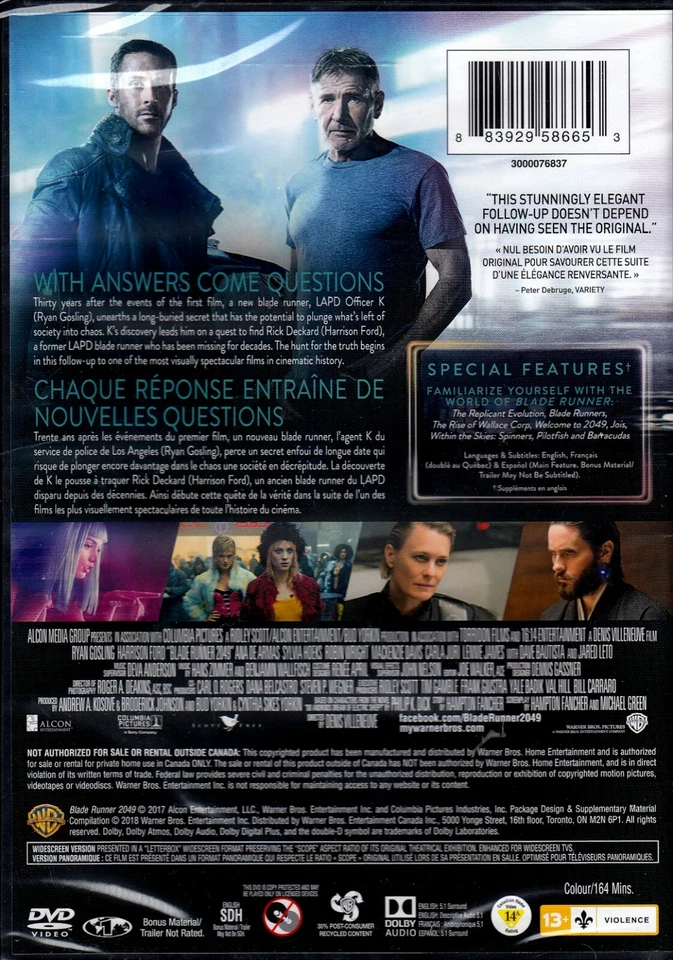 Blade Runner  2049 - Ryan Gosling, Harrison Ford, Ana de Armas,  New DVD - Image 2 of 2