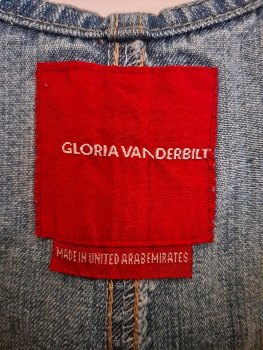 Gloria Vanderbilt VTG Y2K Bib Jeans Overalls Wide Leg Small