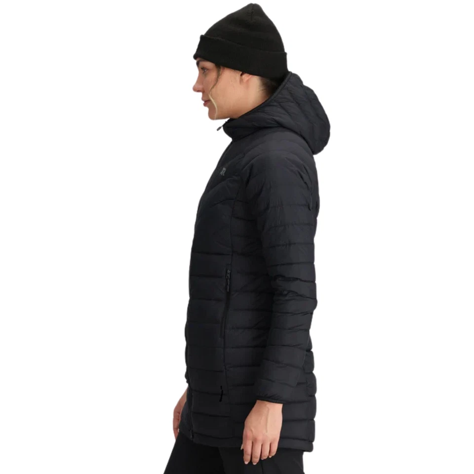 Parka de plumón para mujer Outdoor Research Transcendent chaqueta de invierno, negra, X-grande Foto 4 de 4