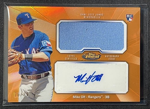 2013 Topps Finest Mike Olt Orange Refractor Rookie Trikot Auto RC #rd /99 AJR-MO - Bild 1 von 2