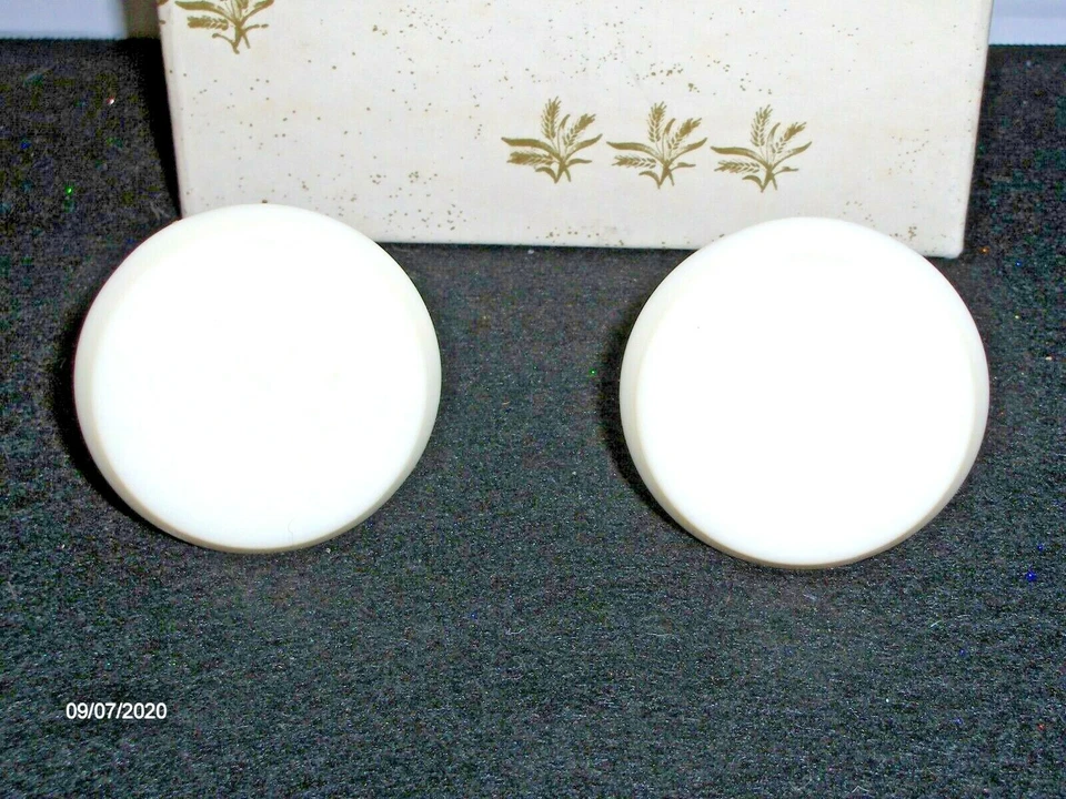 AGITADORES DE SAL Y PIMIENTA DE VIDRIO DORADO CREMA Y ORO ~NUEVOS EN CAJA~ Foto 3 de 4