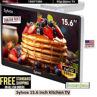 Sylvox 15.6 inch Under Cabinet TV Kitchen 1080P HD Flip-Down RV boat-Non smart