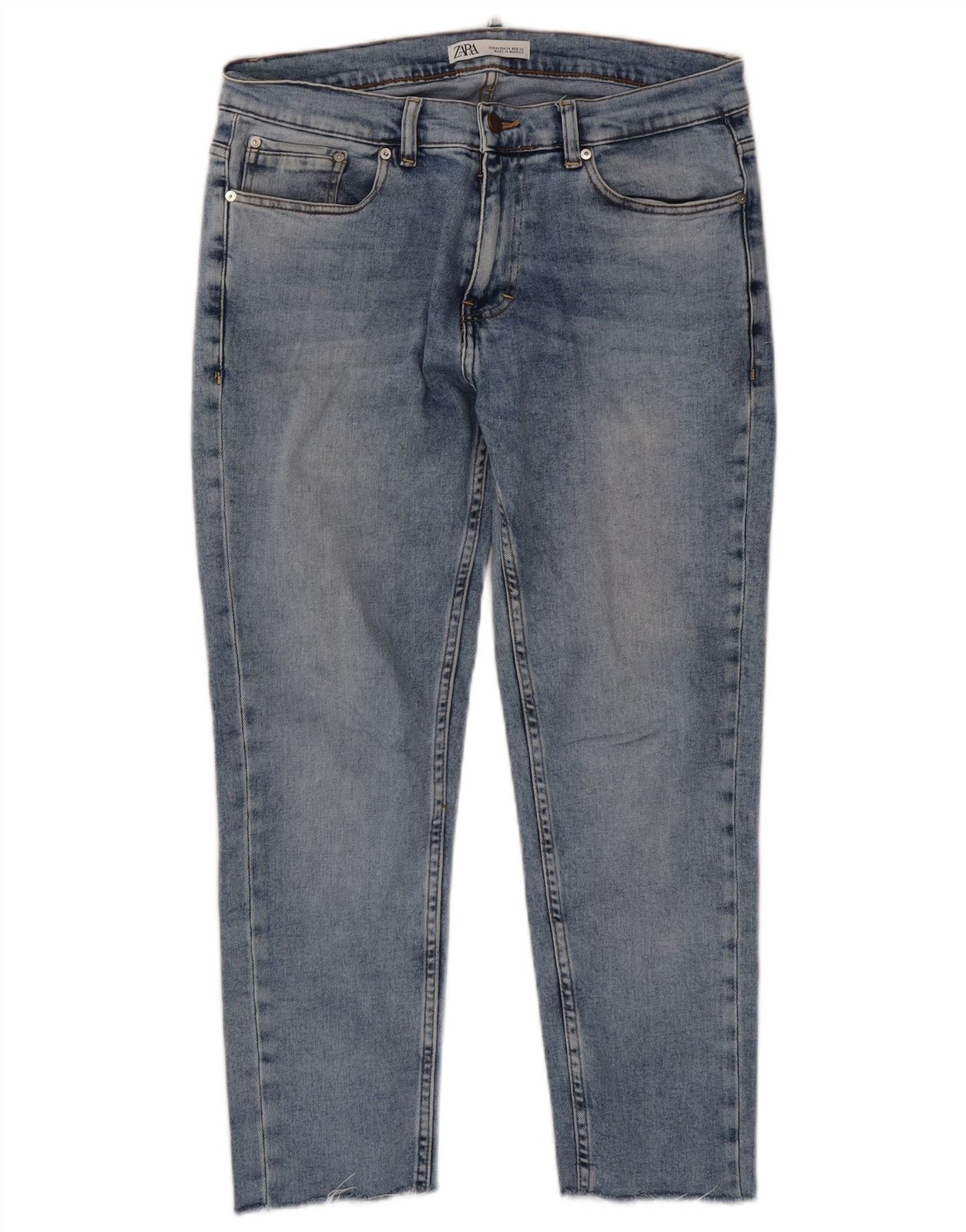 ZARA Mens Tapered Jeans Large W34 L26 Blue Cotton CA10