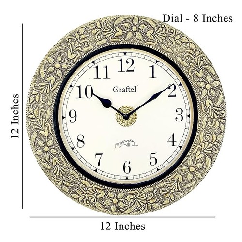 Nautical Vintage Handmade Brass Wall Clock Maritime Wooden Round 12'' Watch GIFT - Picture 3 of 5
