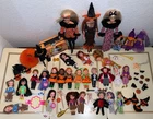 Vintage Lot of 30 Halloween Barbies, Kelly & Friends, Dawn, Hello Kity & Decor