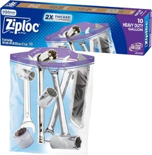 Heavy Duty Gallon Food Storage Bags, Seal Top Closure, 10 Count