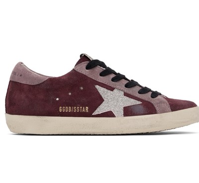 Golden Goose Superstar Sneakers Suede Burgundy Pink  display picture 1