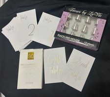 Gold Table Numbers 1-30 for Wedding Reception Gold Foil 12 card holders silver