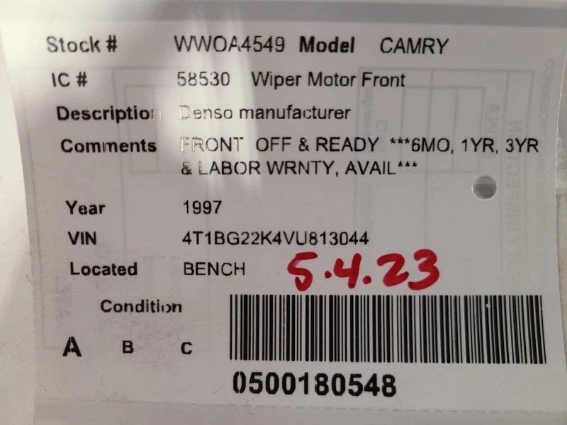 Motor limpiaparabrisas Denso fabricante se adapta a 97-01 CAMRY 582292 Foto 3 de 3