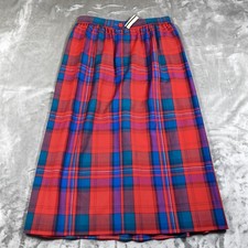 Vintage Pendleton Skirt Womens 14 Red Blue Plaid Long Maxi Tartan 70s Preppy New