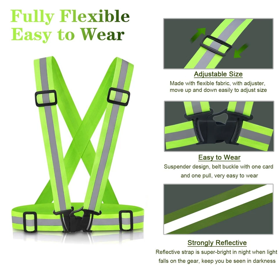 Reflective Vest Running Gear, 2Pack High Visible Safety VES for Cycling Joggi... - Image 3 of 4