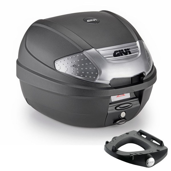 Givi Bauletto E300NT2B 30LT + Piastra Piaggio Beverly 125 2003 2004 Schwarz-image
