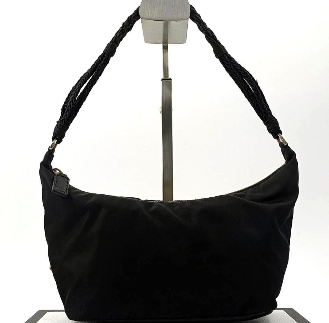 Rare PRADA Accessory Pouch Braided Triangle Logo Nylon One Shoulder thumbnail 2