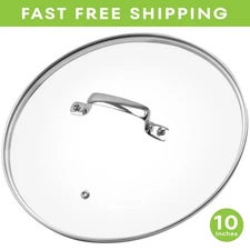10" Tempered Glass Pan Lid Glass Cover for Pots Frying Pans and Cookware Kitchen