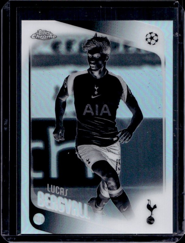 2025-26 Topps Chrome UEFA Lucas Bergvall Negative Refractor #121 Tottenham