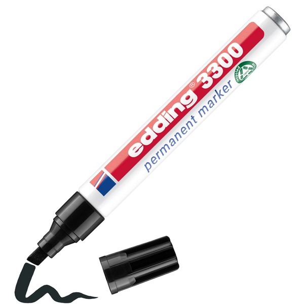 Edding 3300 Permanentmarker Schwarz Permanent Marker Stift Wasserfest 1-5Mm Neu-image