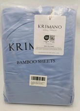 NEW Krimano QUEEN Size Viscose Bamboo Sheet Set. 4Pcs. Light Blue