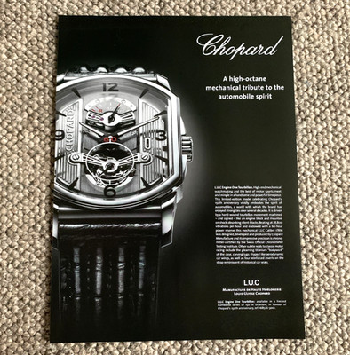 CHOPARD L.U.C ENGINE ONE TOURBILLON - FRAMEABLE COLLECTIBLE CLASSIC WATCH ADVERT