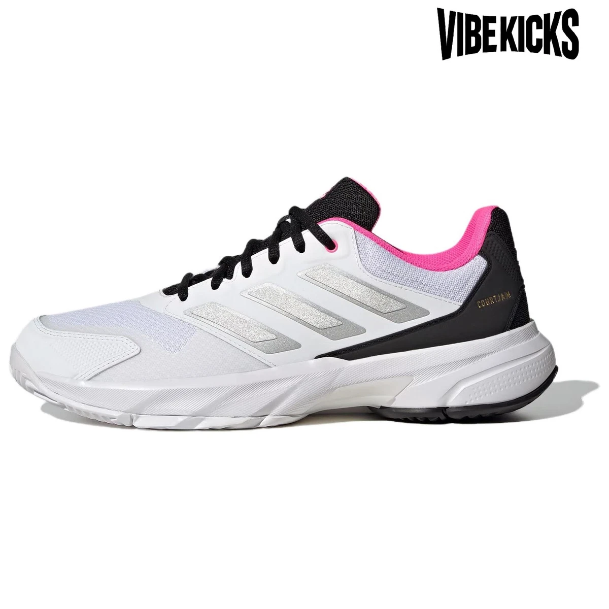 adidas Courtjam Control 3 Cloud White Silver Metallic Lucid Pink