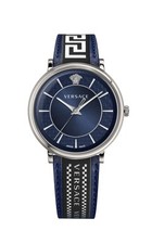 Versace Watch V-Circle VE5A01121 Blue Dial Steel 42mm Sapphire WR 50m