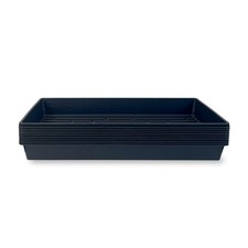 10 Plant Growing Trays No Drain Holes - 20" x 10" - No drain holes, Black