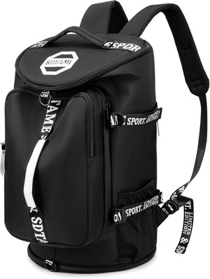 Gym Duffle Bag Backpack with Shoe Compartment,4 ways Travel large, Black 