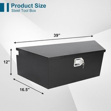 39 In. X 16.5 In. X 12 In. Black Iron Underbody Truck Storage Tool Box Wlock