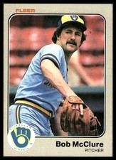 Bob McClure 1983 Fleer #38 Milwaukee Brewers MLB READ FREE SHIPPING AutographDen