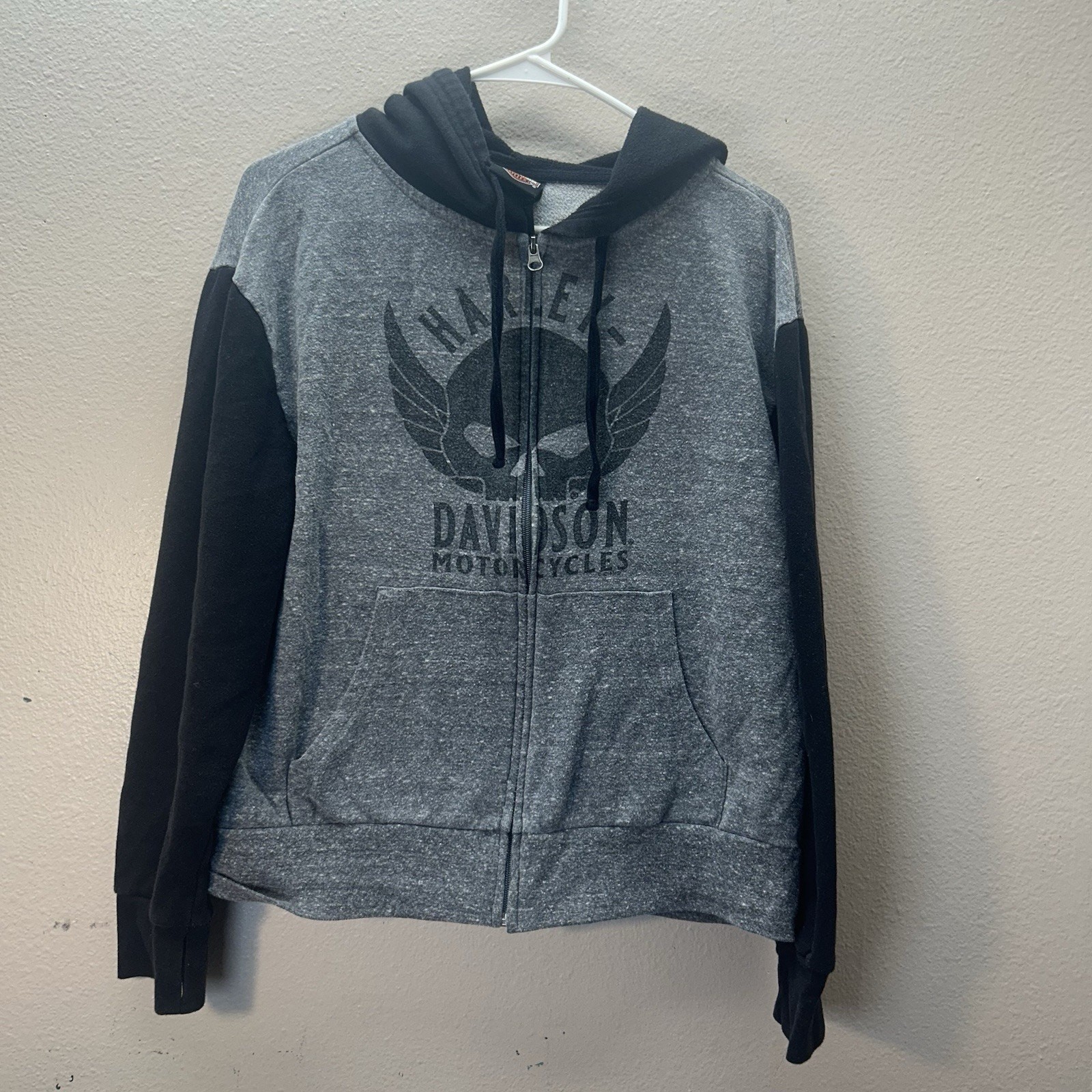 HARLEY-DAVIDSON Skull Wing Basic Full Zip Hoodie … - image 1