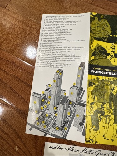 Vintage Rockefeller Center Radio City Prospekt Broschüre Zellstoff sehr selten 1961 - Bild 7 von 15