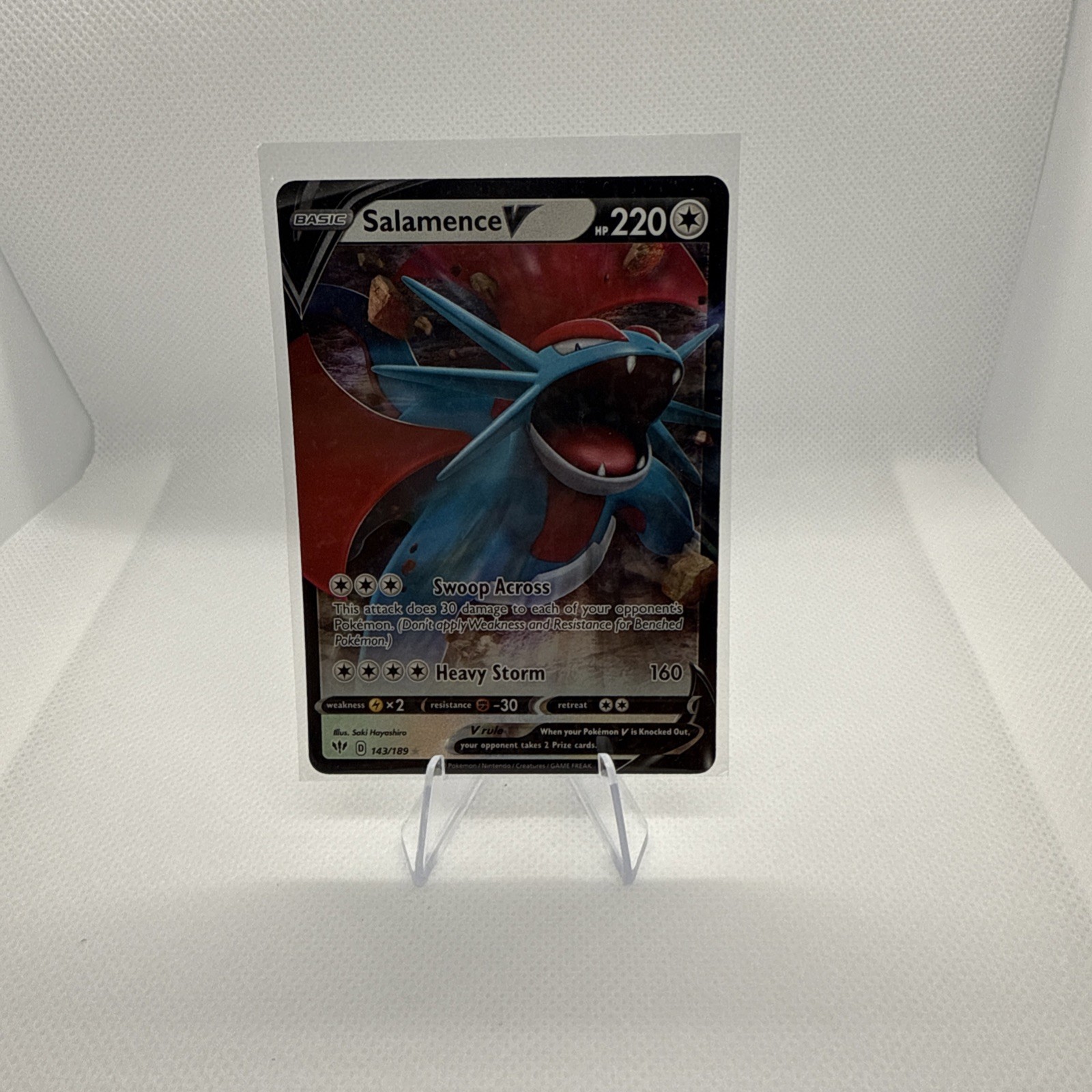 Salamence V 143/189 Ultra Rare Darkness Ablaze Pokemon TCG Near Mint Holo SWSH