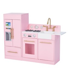 Teamson Kids Little Chef Charlotte Play Kitchen  Refrigerator Set, Pink