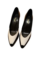 Vintage Nine West Heels 6M Black White Leather Two Tone Pumps Repair Project