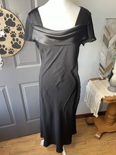 Vtg Donna Ricco Y2K Whimsigoth Fairy Grunge Black Flutter Sleeve 12 Midi Dress