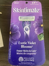 Skintimate 4 Pack 4 Blade Disposable Razors Exotic Violet Bloom Moisturizing