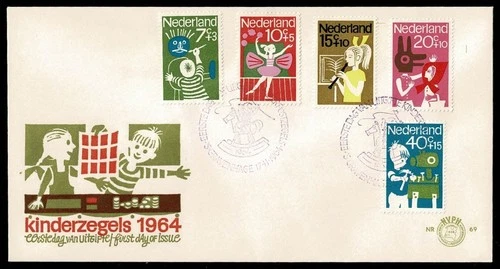 SG05C NETHERLANDS 1964 FDC Child charity - free time activities  NVPH E69