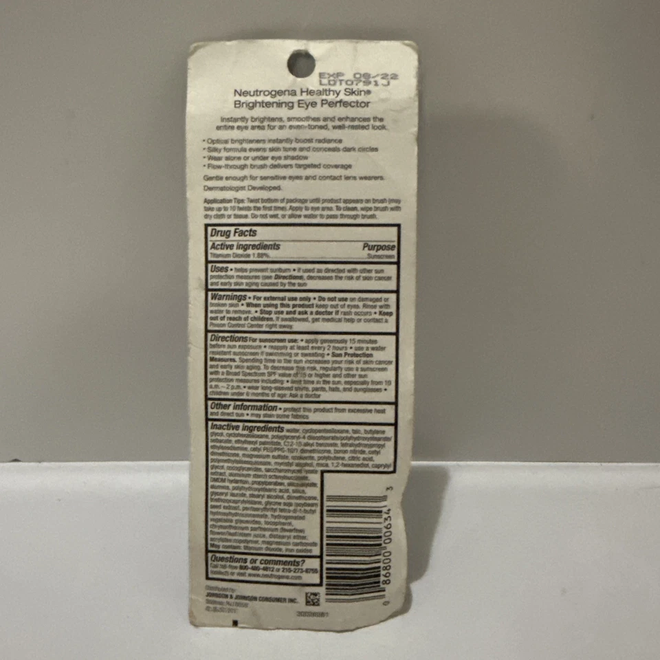 Neutrogena Brightening Eye Perfector expirado com luz protetora solar 10 0,17 oz Pic - Imagem 2 de 3