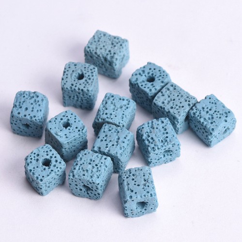 10pcs Cube 8mm 10mm Colorful Lava Stone Loose Beads for Jewelry Making DIY - Picture 9 of 18